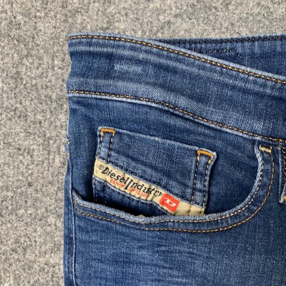 Diesel Jeans Womens 27 Regular Waist Super Slim Skinny Stretch Distressed Knee - Picture 5 of 15